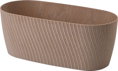 Form Plastic Plantenbak/bloembak Waves - kunststof - lichtbruin - L27 x B12 x H11 cm - rond
