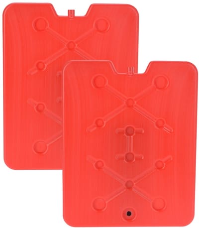 Excellent Houseware Koelelement Ice Pack - 2x - rood - plat - polyethyleen - 900 gram - 32 x 25 x 1 cm - schijf