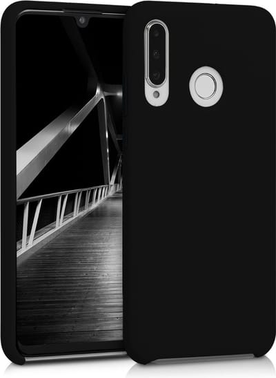 kwmobile telefoonhoesje geschikt voor Huawei P30 Lite - Hoesje met siliconen coating - Smartphone case in zwart