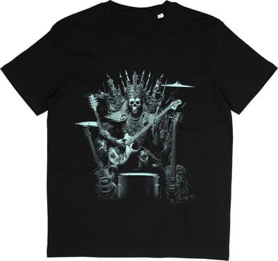 T Shirt met Gitaar en Skelet - Metal - Zwart - Maat S