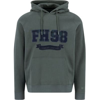 Fynch-Hatton Trui Sweat Hoodie Logo Dark Ivy / male