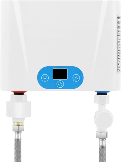 Doorstroomboiler Elektrisch - Tankloos Warm Water - Direct Warm Water - Digitaal Scherm - 21x16.8 cm - Wit
