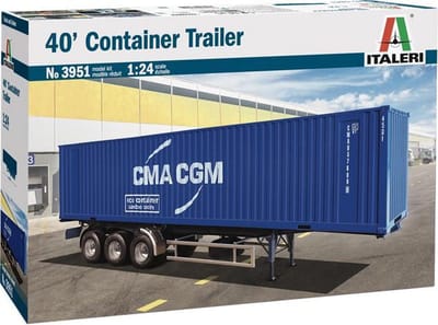 Italeri Modelbouwpakket Vrachtwagens - 3951 40'FT Container Trailer CMA-CGM Plastic - 1:24 - Modelbouw