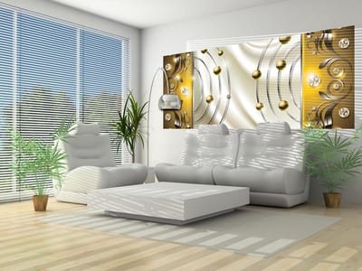 Yellow Diamond Abstract Modern Photo Wallcovering
