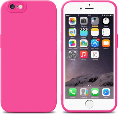 Cadorabo Hoesje geschikt voor Apple iPhone 6 / 6S in FLUID HOTPINK - Beschermhoes gemaakt van flexibel TPU silicone Cover Fluid Case