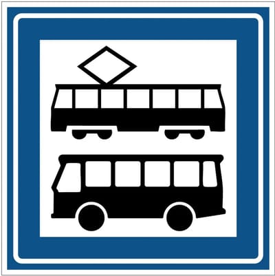 Bus en tramhalte bord - L3 | gecoat dibond materiaal | 10 x 10 cm