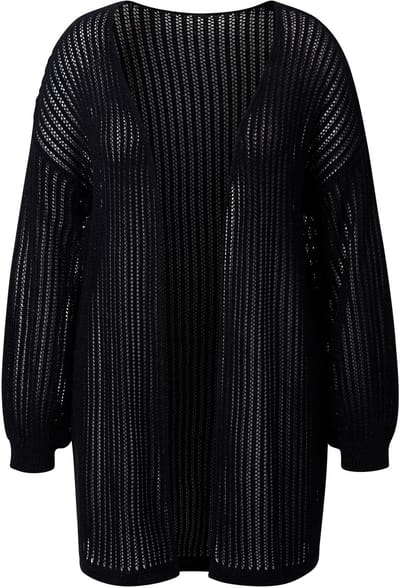 Angel of Style - Dames - Gebreid vest boxy pasvorm - Zwart - Maat 46+