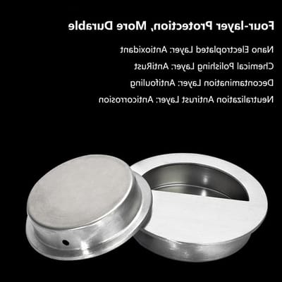 Ronde RVS Deurgrepen met Bevestigingsschroeven voor Kast, Lade en Dressoir - 2 Stuks, 65mm Diameter