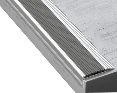 Traprandprofiel 3 Stuks - Antislip Strips - Trap Veiligheid - Aluminium Rubber - 100 cm - Grijs