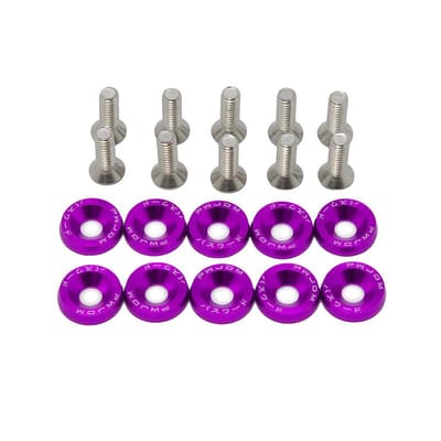10 Stuks Motorruimte Verfraaiingsbouten M6 Aluminium Bevestigingsmiddelen Schroeven Kit Aluminium Bumper Spatborden Ringen met Bouten Motorruimte Verfraaiing Bevestigingsmiddelen Kit
