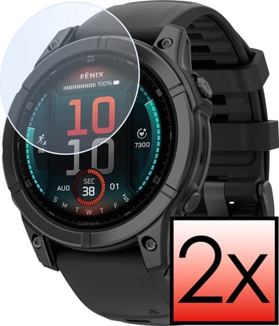 Screenprotector Geschikt voor Garmin Fenix E (47 mm) Screenprotector Tempered Glass Gehard Glas - 2 PACK