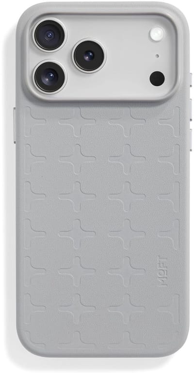 MOFT Tombogo Hoesje Geschikt voor iPhone 17 Pro Max - MOVAS Snap Back Cover - Compatibel met MagSafe - Vegan Leer Case - Beschermhoes Dun - Duurzaam - Grijs
