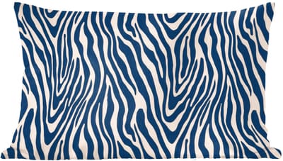 Sierkussens - Kussentjes Woonkamer - 60x40 cm - Zebra - Patroon - Blauw - Beige
