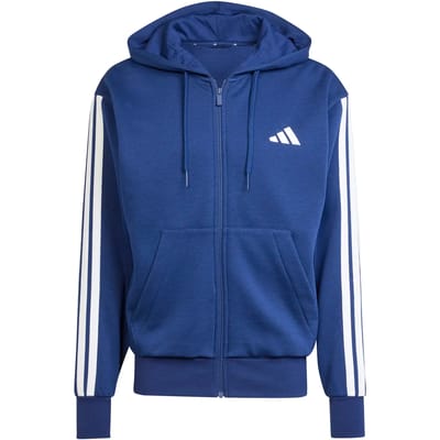Adidas Essentials 3 Stripes Fleece Sweatshirt Met Rits Blauw M / Regular Man