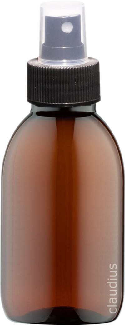 Lege plastic Fles 250 ml PET Amber bruin - met zwarte verstuiverdop - set van 10 stuks - navulbaar - leeg