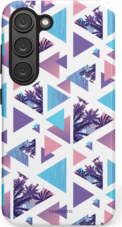 Casetastic Hoesje Geschikt voor Samsung S23 - Stijlvolle Beschermende Duo-layer Case - Zomervibe geometrie