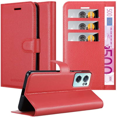 Cadorabo Hoesje geschikt voor OnePlus Nord CE 2 5G in KARMIJN ROOD - Beschermhoes met magnetische sluiting, standfunctie en kaartvakje Book Case Cover Etui