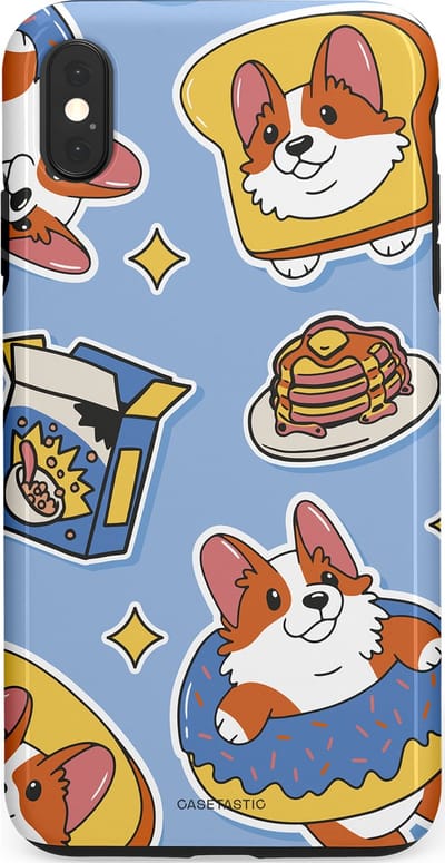 Casetastic Hoesje Geschikt voor Apple iPhone Xs Max - Stijlvolle Beschermende Duo-layer Case - Hondenfeest Ontbijt