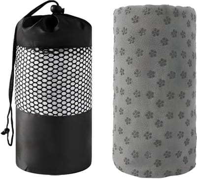 Yoga Handdoek, Antislip, Zacht en Comfortabel, Ideaal voor Yoga en Fitness, Grijs