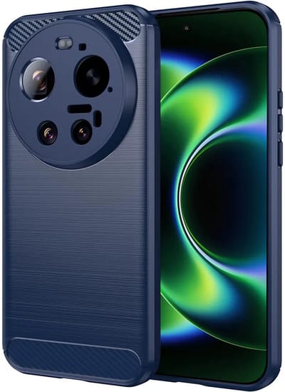 Hoesje geschikt voor Xiaomi 17 Ultra - Techsuit Carbon Silicone Back Cover - Blauw