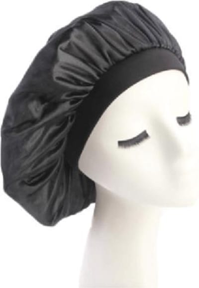Slaapmuts - Haarverzorging - Dames slaapmuts - Soft Bonnet slaapmuts - Satijnen slaapmuts - Satijn bonnet - Bonnet - Nachtmuts - Sleep cap – Zwart