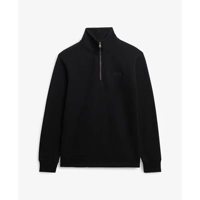 Superdry - Essential sweatshirt met logo en halve rits - Heren - Truien