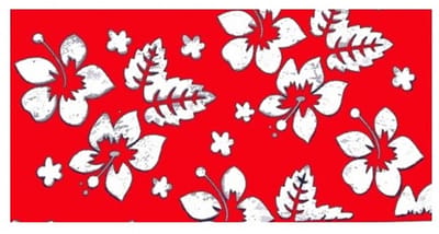 Haarsoires Haarband Multifunctioneel 45x25cm - Bloemen Patroon - Wit Rood - Elastische Stof - Bandana Col Nekwarmer - Sport Outdoor Casual - Unisex