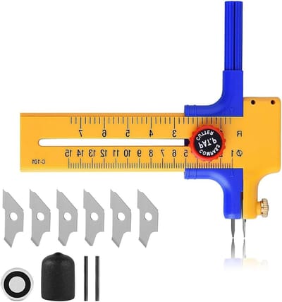 Circulaire Papier Snijder voor Precisie Snijden van Papier, Karton en Leer - 1-15 cm Ronde Snijder van Kunststof en Messing