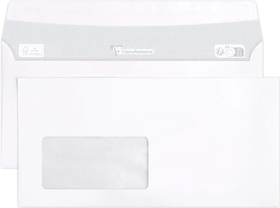 Clairalfa enveloppen DL 110x220mm wit venster links 45x90mm 500 stuks