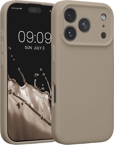 kwmobile telefoonhoesje geschikt voor Apple iPhone 17 Pro - TPU backcover met siliconen coating - Smartphone case in taupe