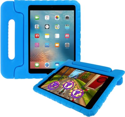 Avizar Hoes Geschikt voor iPad Air / iPad 9.7 / 5 Speciale schokdemper voor kinderen met handgreep, Blauw