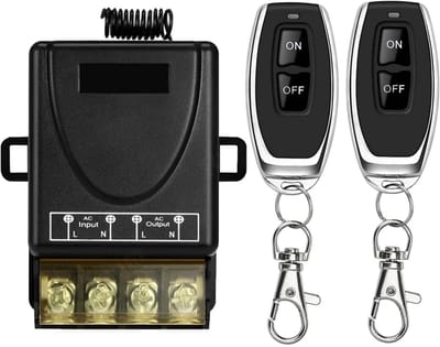 GELLDG Draadloze afstandsbedieningsschakelaar met hoog vermogen - 433 MHz RF - Draadloze schakelaar - Geschikt voor 220V/240V/110V wisselstroom, 30A stroomsterkte - Geschikt voor het aansturen van verlichting, waterpompen - Normaal open type