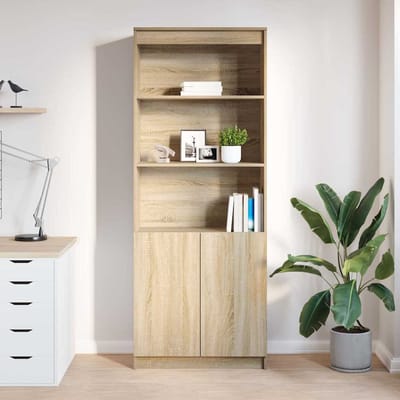 vidaXL - Hoge - kast - 70x35x180 - cm - bewerkt - hout - sonoma - eikenkleurig