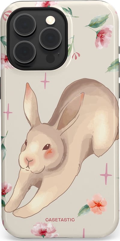Casetastic Hoesje Geschikt voor Apple iPhone 15 Pro Max Magsafe - Stijlvolle Beschermende Duo-layer Case - Lief konijntje