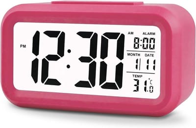 Digitale Wekker met Groot Scherm, Alarm, Kalender en Nachtlampje