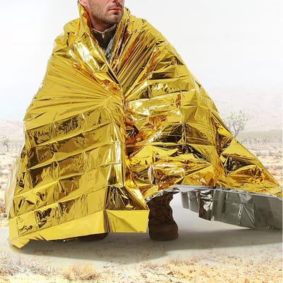 BukkitBow – Nooddeken – Thermische Isolatiedeken – Geïsoleerde Folie Deken - Geschikt voor Noodpakket - 160x210 cm