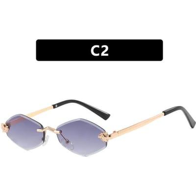 Lunettes de soleil sans monture losange mode pour femmes hommes petits carrés lunettes sans monture lunettes de soleil populaires