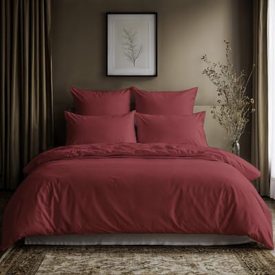 Lavea® Dekbedovertrek 200x220 cm, 1 stuck, van 100% katoen – Zacht en ademend, OEKO-TEX – Terracotta – Zonder Kussenslop