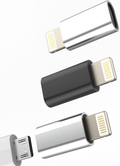 Micro USB naar Lightning Adapter (3 Stuks) - Oplaadkabel voor iPhone, iPad en Android Apparaten, Compatibel met Apple 14, 13, 12, 11 Pro Max, 7, 8 Plus, X, SE, Xs, Air Connector