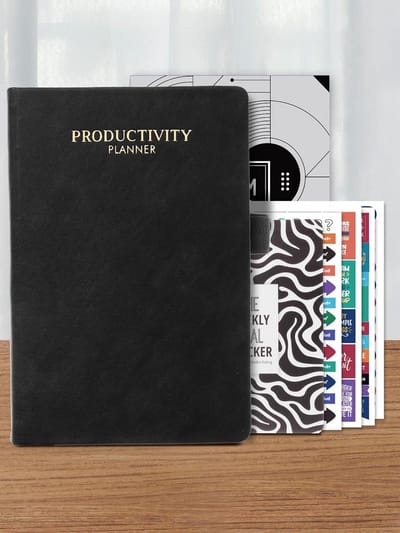 Veganistische A5 Productiviteitsplanner met Stickervellen en Maaltijdplanner