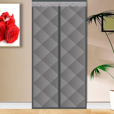 Magnetisch Thermisch Deurgordijn - Koude- en Windbescherming, 100 x 200 cm, Diervriendelijk, Grijs