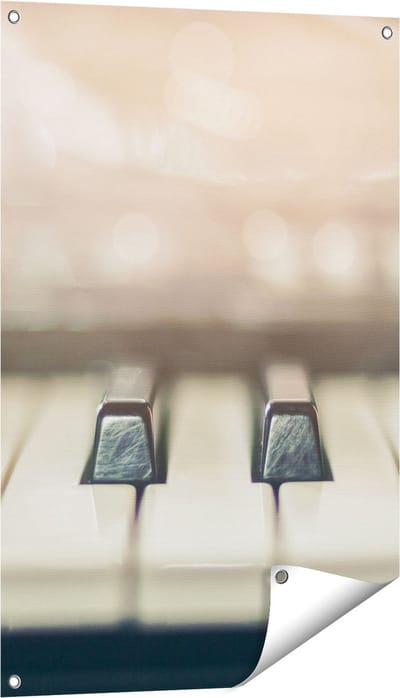 Gards Tuinposter Piano Toetsenbord - 60x90 cm - Tuindoek - Tuindecoratie - Wanddecoratie buiten - Tuinschilderij