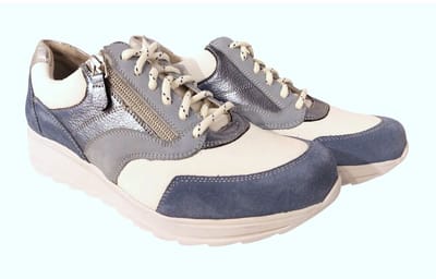 Dames Veterschoenen Durea 6279-685-1490 Savoia/wit/matzi Jeansblauw - Maat 5½