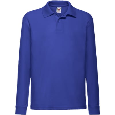 Fruit of the Loom Polo shirt met lange mouwen voor kinderen/Kinderen (Koningsblauw)