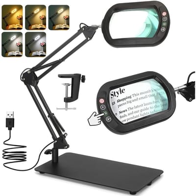 DailySupplies® Vergrootglas met Verlichting - Loeplamp - Vergrootspiegel Led - Zwart