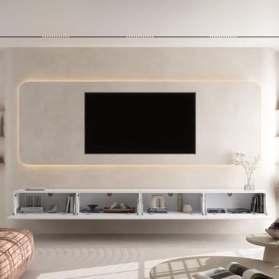 Luxe Zwevend & Staand TV-Meubel XXL 320 cm Modern Design met Kabelmanagement en Soft-Close – 320 cm – Casa Dorada