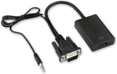 New Age Devi - VGA Audio naar HDMI Adapter - Zwart - VGA naar HDMI Monitor-TV