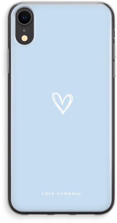 Case Company® - Hoesje geschikt voor iPhone XR hoesje - Klein Hart Blauw - Soft Cover Telefoonhoesje - Bescherming aan alle Kanten en Schermrand
