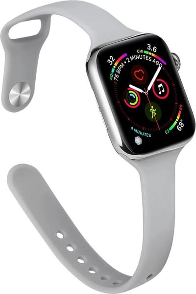 Stravo Slanke Siliconen bandje - Geschikt voor Apple Watch 42mm(Series 11/10) 41mm 40mm 38mm - Slanke en elegante siliconen horlogeband voor Apple Watch SE 1 2 3 / Series 11 10 9 8 7 6 5 4 3 2 1 - Apple Watch Bandje - Grijs