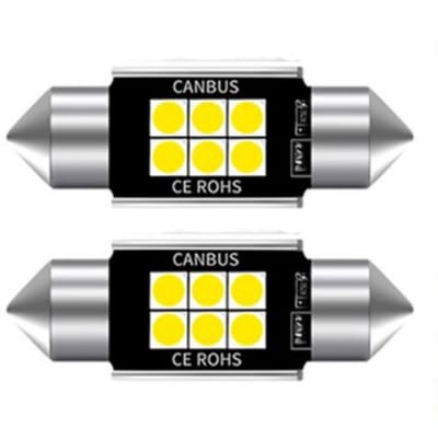 TLVX C5W 30mm LED Auto lamp / 2 stuks Festoon LED / 30mm / Interieur lamp / Leeslamp / Interieur auto / Buislamp / Dakhemel verlichting / Kofferbak lamp / Instapverlichting led / Canbus / Voetverlichting / Storingsvrij / Kleur 6000K (Wit) / 12V / 2 s